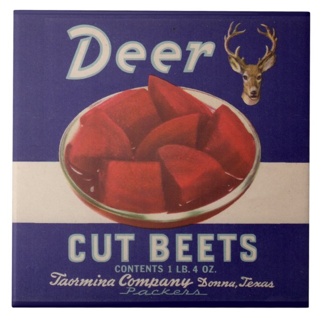 1930s Deer Cut Beets can label Tile (Front)