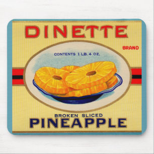 1930s Dinette pineapple brand label Mouse Mat