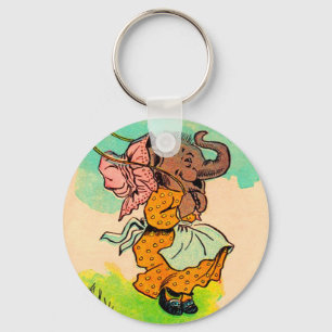 1930s dressed elephant playing jump rope key ring