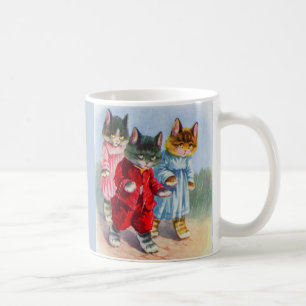 1930s dressed kittens in the rain coffee mug