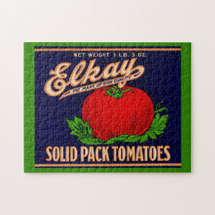 1930s Elkay Solid Pack Tomatoes can label Jigsaw Puzzle