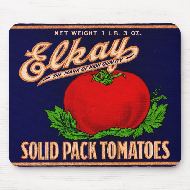  1930s Elkay Solid Pack Tomatoes can label Mouse Mat (Front)