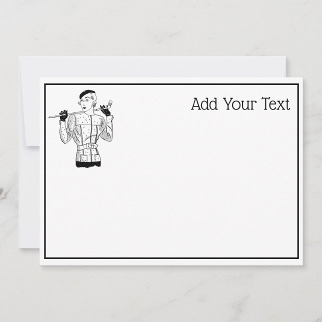 1930s Fashionable Lady Golfer with Golf Club (Front)