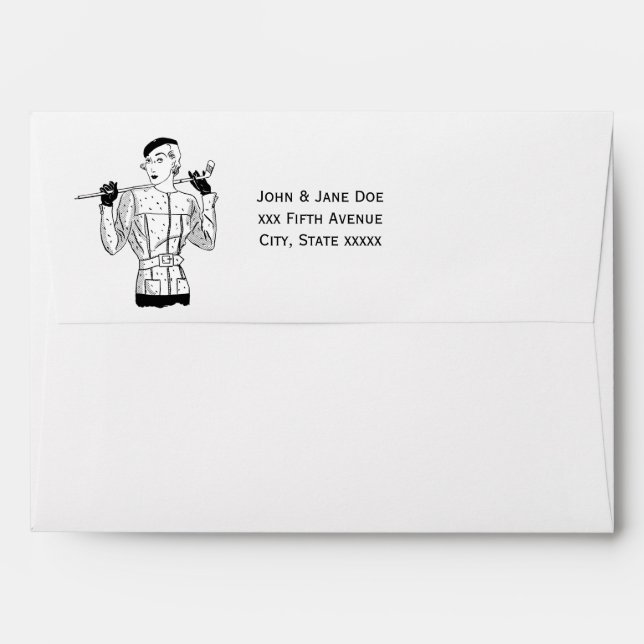 1930s Fashionable Lady Golfer with Golf Club Envelope (Back (Top Flap))