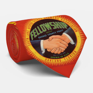 1930s Fellowship Orange Country Citrus label print Tie