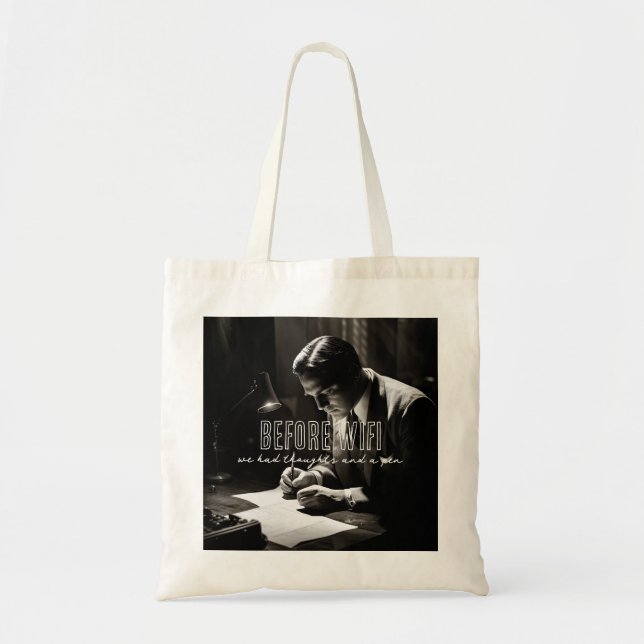 1930s Film-Noir - Before WiFi - Thoughts And Pen Tote Bag (Front)