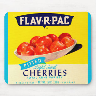 1930s Flav-R-Pac pitted cherries Mouse Mat