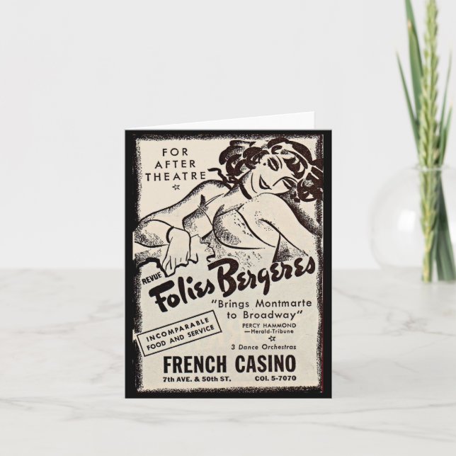 1930s Folies Bergere ad Note Card (Front)