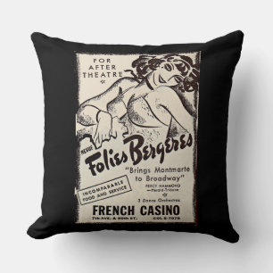 1930s Folies Bergere ad print Cushion