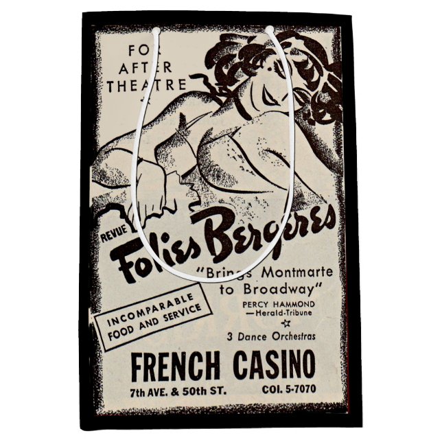 1930s Folies Bergere ad print Medium Gift Bag (Front)