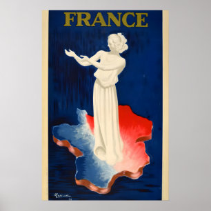 1930s France Vintage Style European Travel Poster