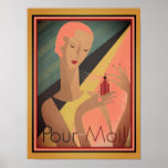 1930's.French, Art Deco, Pour Moi Perfume Poster<br><div class="desc">Art Deco Pour Moi Vintage Perfume Advertisement Poster.</div>