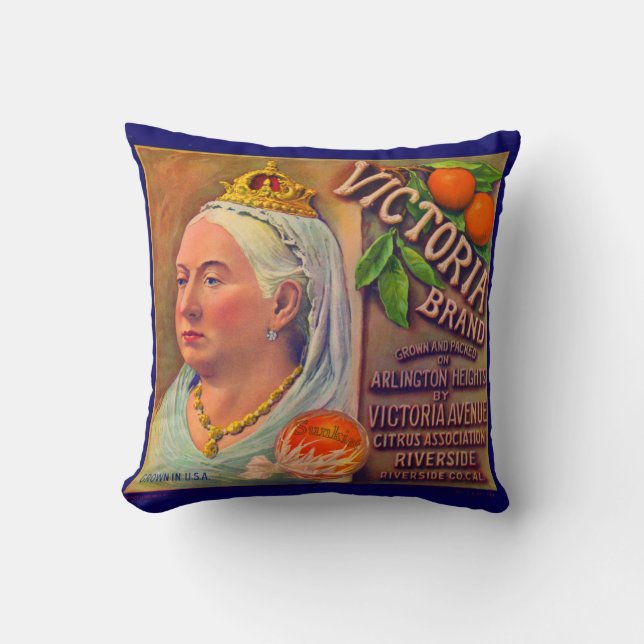 1930s fruit crate label Victoria brand oranges Cushion (Front)