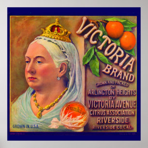 1930s fruit crate label Victoria brand oranges Poster