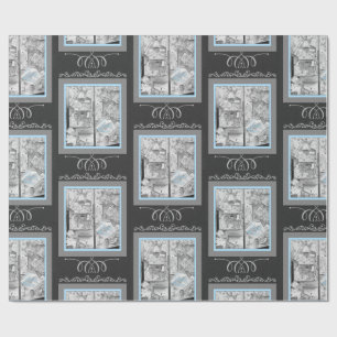 1930's Gifts for Baby Store Window Black Blue Wrapping Paper