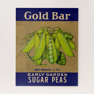 1930s Gold Bar sugar peas can label Jigsaw Puzzle