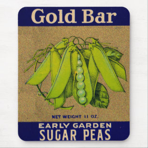 1930s Gold Bar sugar peas can label Mouse Mat