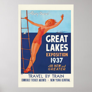 1930s Great Lakes Exposition Cleveland Vintage Poster