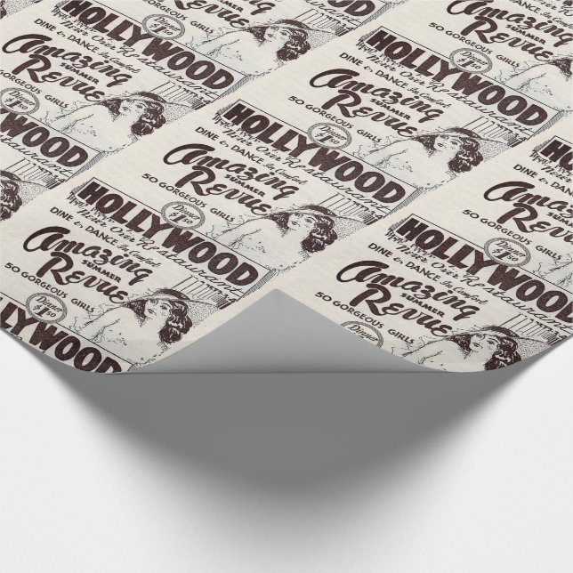 1930s Hollywood Cabaret Restaurant ad Wrapping Paper (Corner)