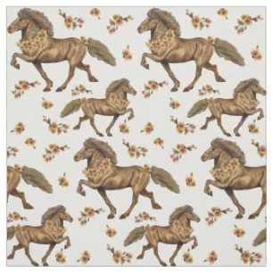 1930s Icelandic and Flowers Fabric