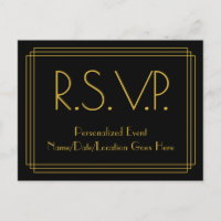 1930s Inspired Look "R.S.V.P." Postcard