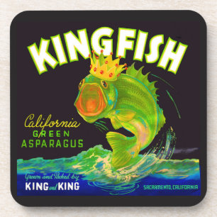 1930s Kingfish asparagus crate label Coaster