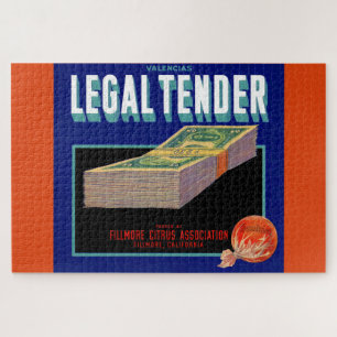 1930s Legal Tender orange crate label Jigsaw Puzzle
