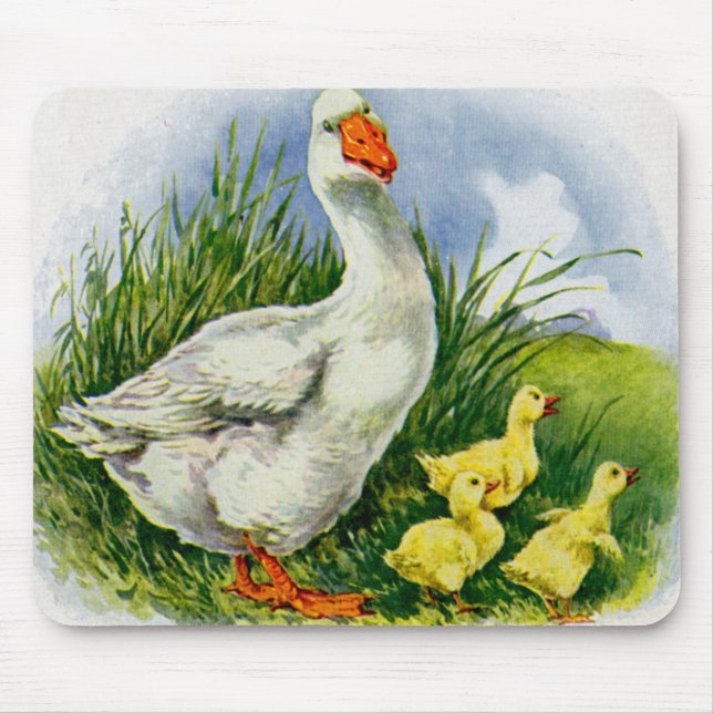 1930s mama duck and ducklings mouse mat (Front)