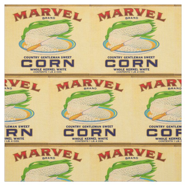 1930s Marvel canned corn label Fabric (Swatch)