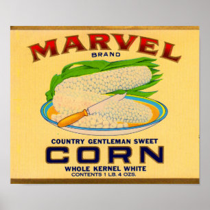 1930s Marvel canned corn label Poster