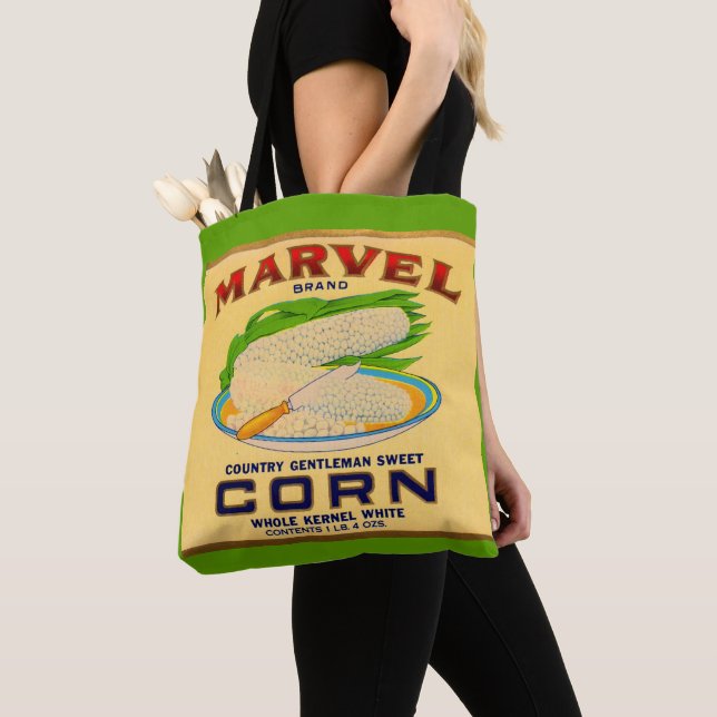1930s Marvel canned corn label Tote Bag (Close Up)