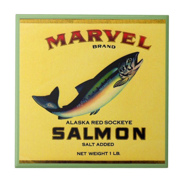 1930s Marvel salmon can label Tile (Front)