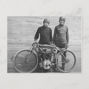 1930's Motorcycle Racer Postcard