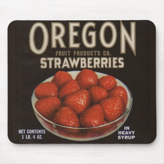 1930s Oregon Strawberries Mouse Mat (Front)
