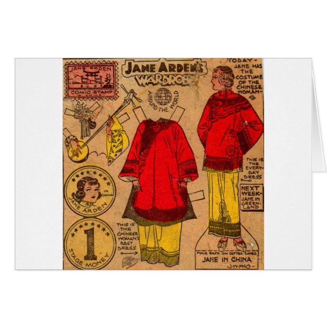 1930s paper doll Chinese clothes (Front Horizontal)