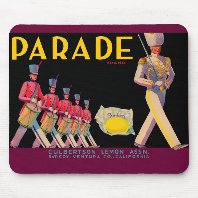 1930s Parade lemon crate label Mouse Mat (Front)
