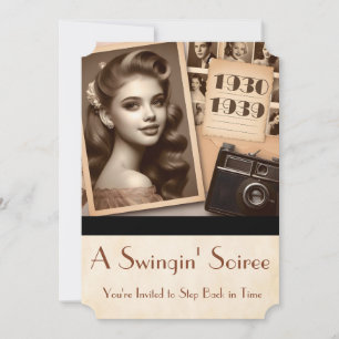 1930s Party Era Swinging'Soiree Teenagers Party  Invitation
