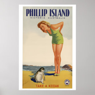 1930s Phillip Island Take a Kodak - Vintage Style Poster