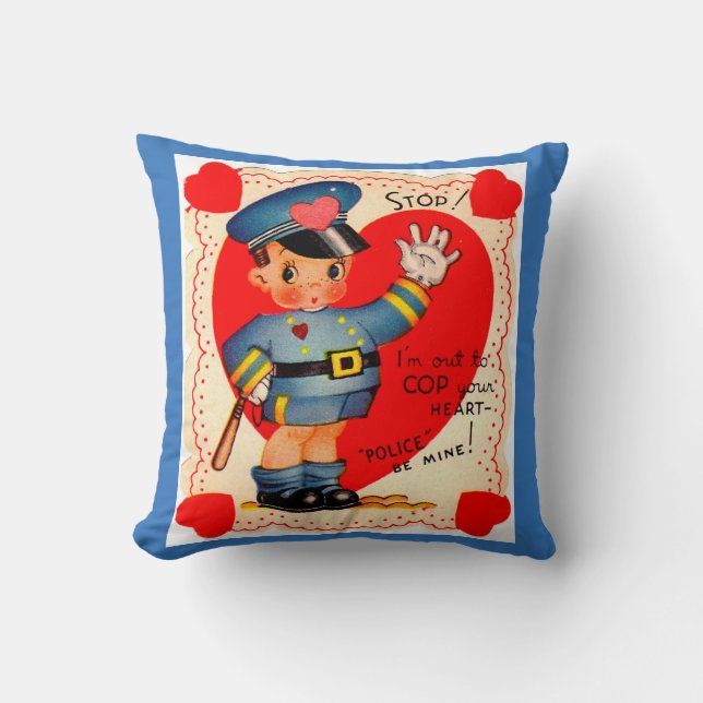 1930s police boy valentine cushion (Front)