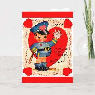 1930s police boy valentine holiday card