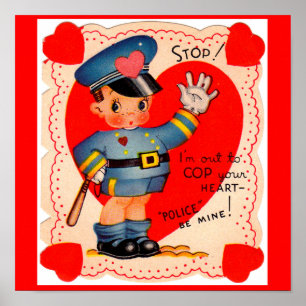 1930s police boy Valentine Poster