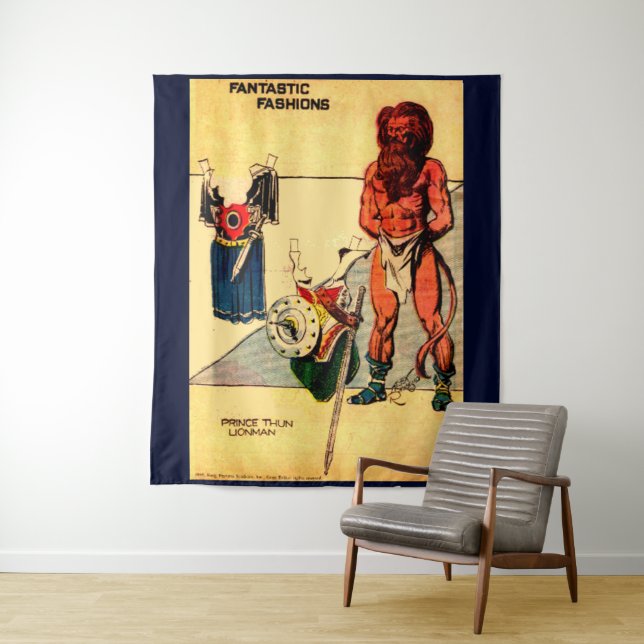 1930s Prince Thun Lion Man paper doll Flash Gordon Tapestry (In Situ)