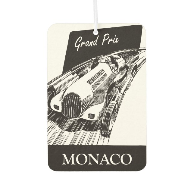 1930s Race Car Vintage Retro Grand Prix Monaco Air Freshener (Front)