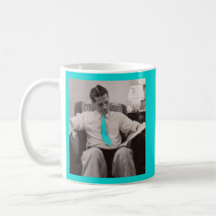 1930s reading the paper coffee mug