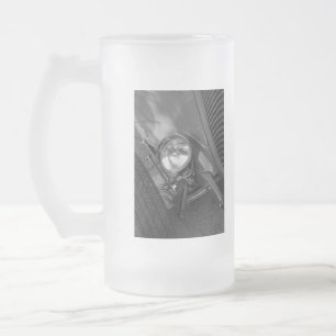 1930's Roadster Grayscale Frosted Glass Beer Mug