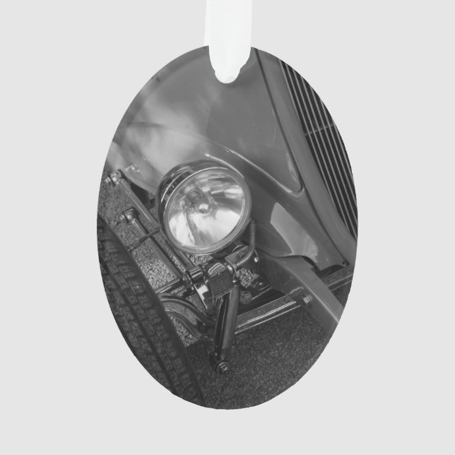 1930's Roadster Grayscale Ornament (Back)