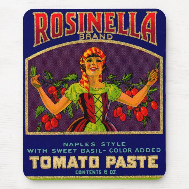1930s Rosinella tomato paste can label no. 2 Mouse Mat (Front)