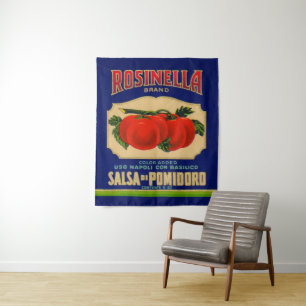 1930s Rosinella tomato sauce can label Tapestry