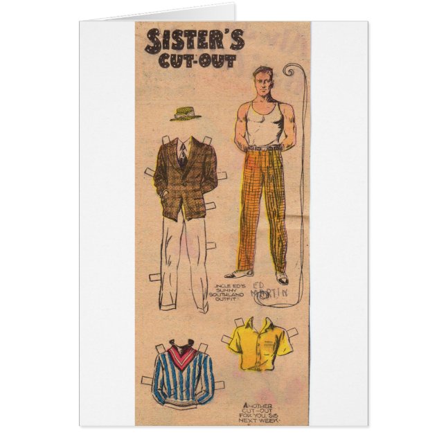 1930s Sister's Cut Out handsome man paper doll (Front)