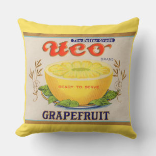 1930s Uco Brand Grapefruit label Cushion